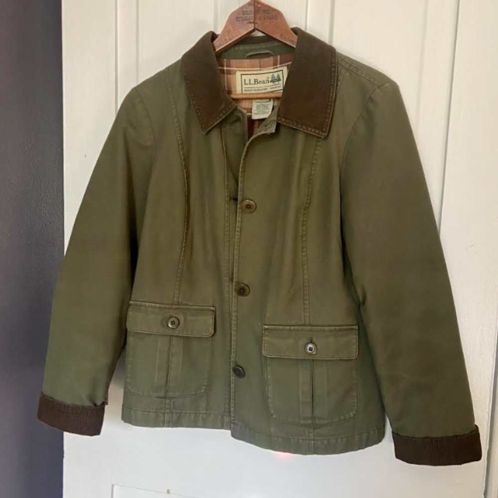 LL Bean Adirondack Barn Coat Women's Petite Medium Fall Autumn Country